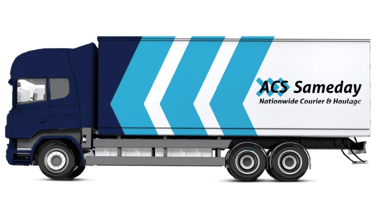 Truck with ACS Sameday logo