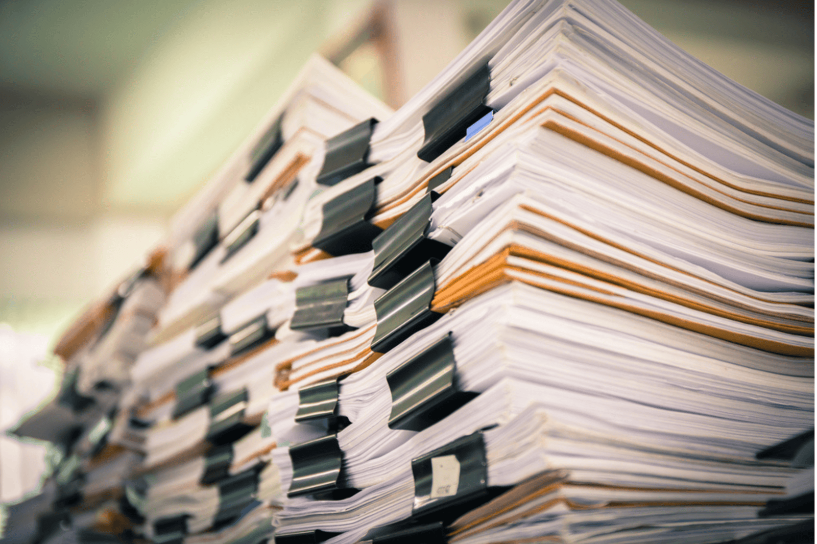 Stacks of business documents
